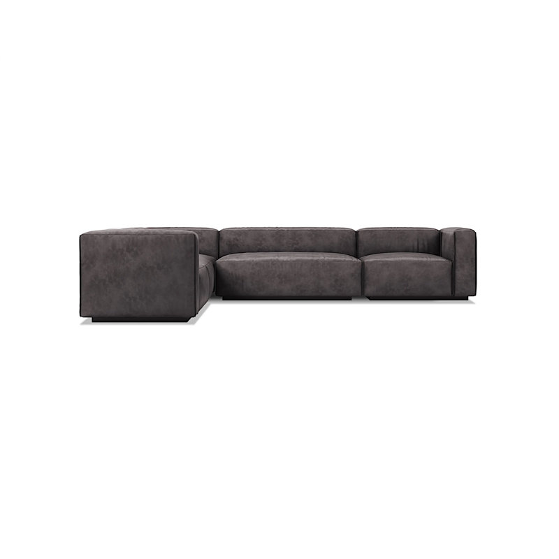 Cleon Modular Sectional, Right Hand Facing, Camel Genuine Leather