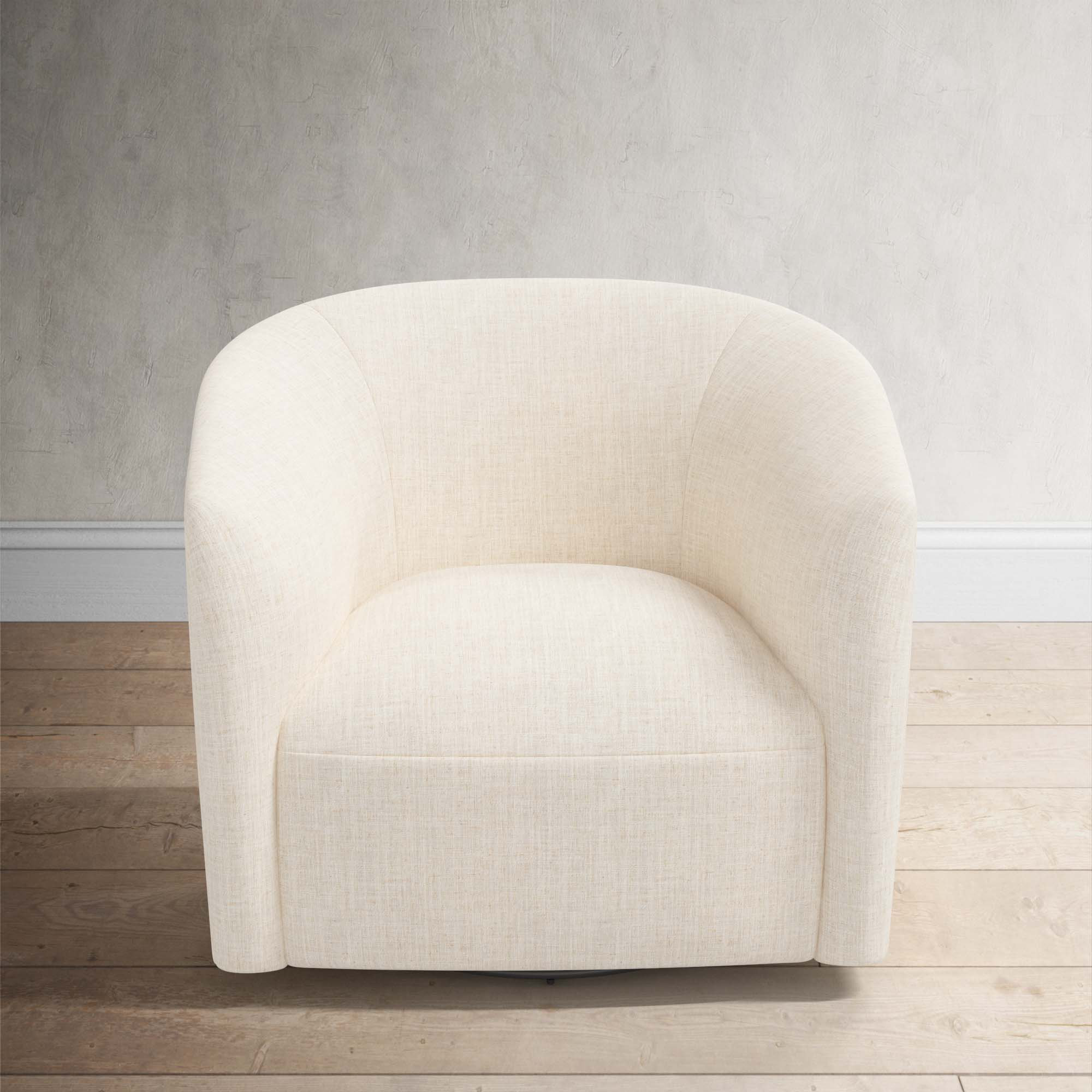 Marita 32" Barrel Chair, Classic Talc Linen