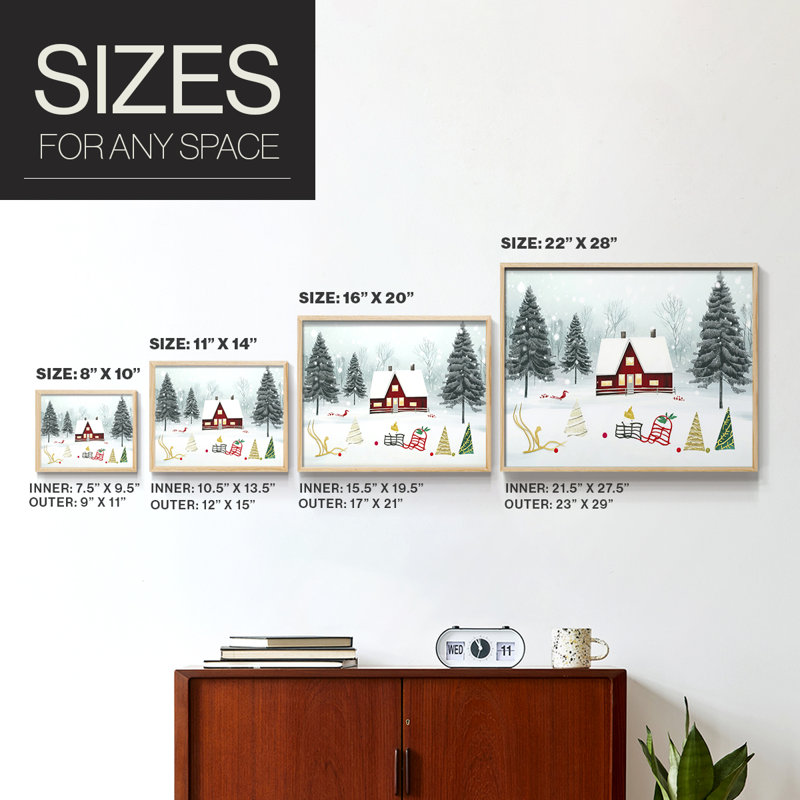 Chirstmas Art-XCII - Reproduction encadrée - Restickable, Naturel, H 16 po x l 20 po