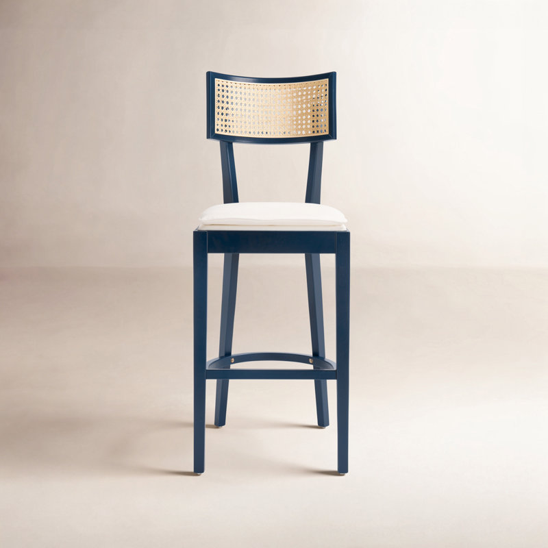 Tarrington Stool, Natural/Navy, Bar Stool (30.5" Seat Height)