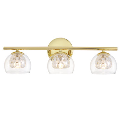 Cono 3-light Bathroom Dimmable Vanity Light 2 Tiers Clear Glass Shade