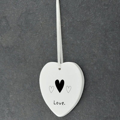 Love Heart Shaped Ceramic Ornament