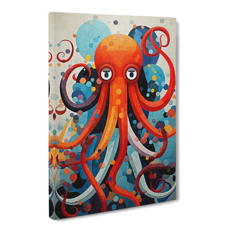 Octopus Constructivism Art - No Frame Print, 50cm H x 35cm W x 3cm D