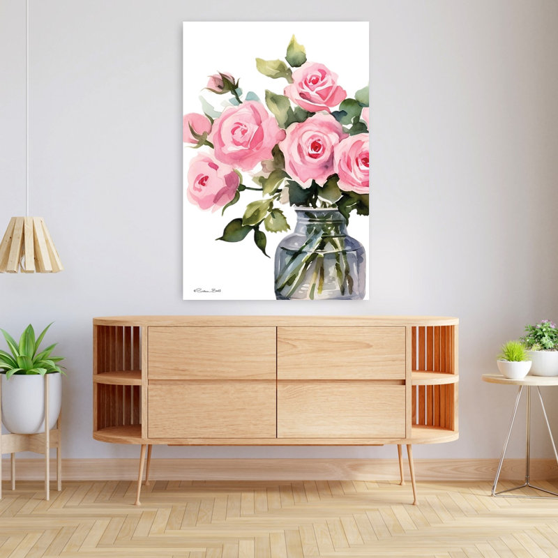 Ensemble de 2 fleurs roses délicates, romantiques et naturelles, H 48 po x l 32 po