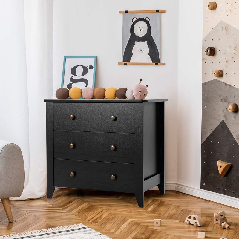 Walworth 72cm W 3 - Drawer Chest of Drawers, Black