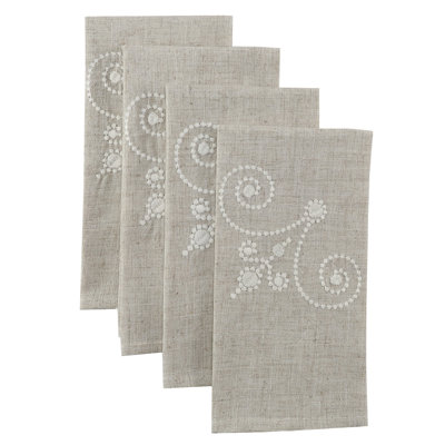 Lenox French Perle Embroidered 19"x19" Napkins
