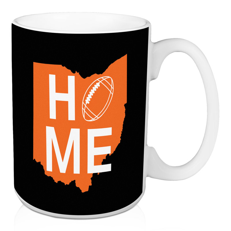 Grande tasse à café cincinnati home Folmar, Noir / Orange