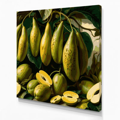 «Fruit Pawpaw», art mural sur toile vert