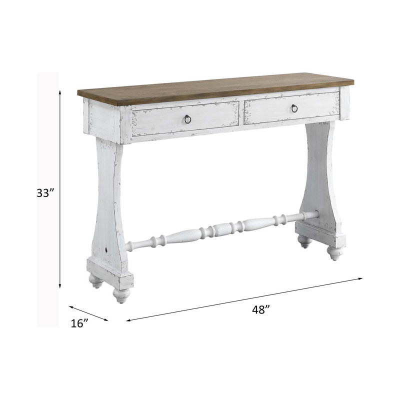 Console Carminda, finition blanc antique