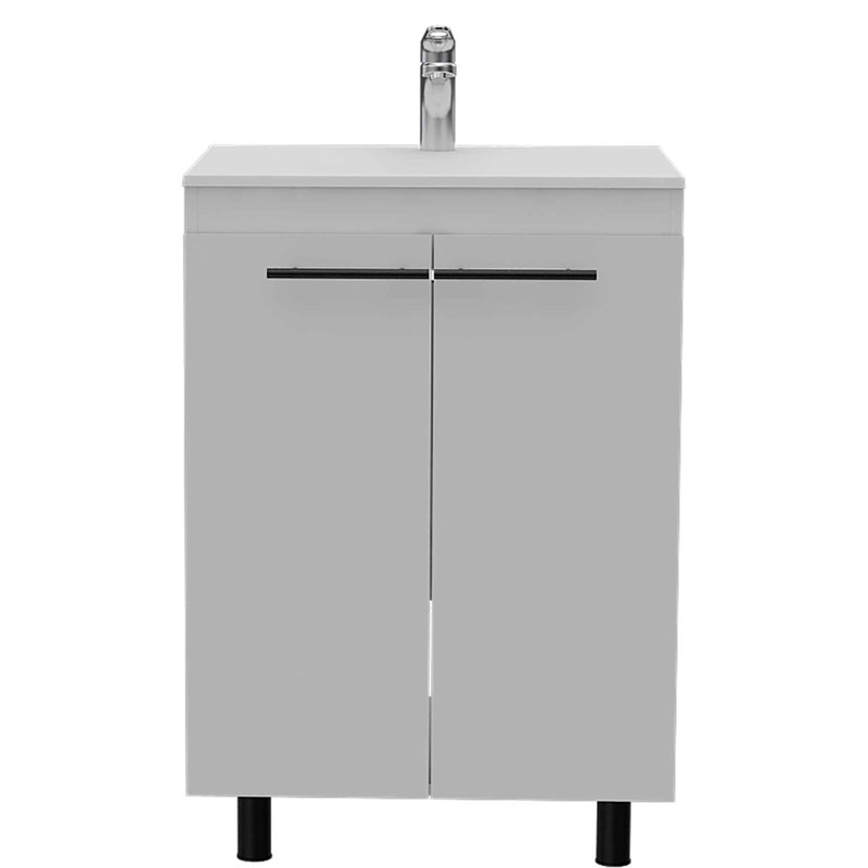 Gevan 23.8'' Single Bathroom Vanity with Manufactured Wood Top, White