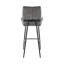 Tabouret de bar de 30 po de hauteur en tissu gris anthracite et finition noire