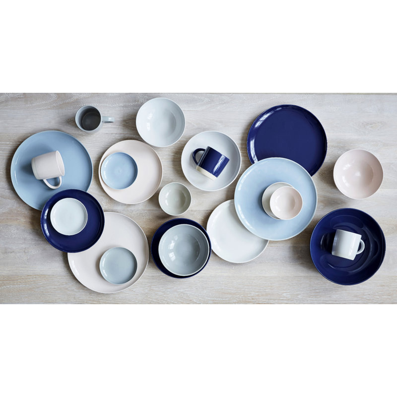 Assiette à salade en porcelaine Bisque Canvas Home Shell, Bleu