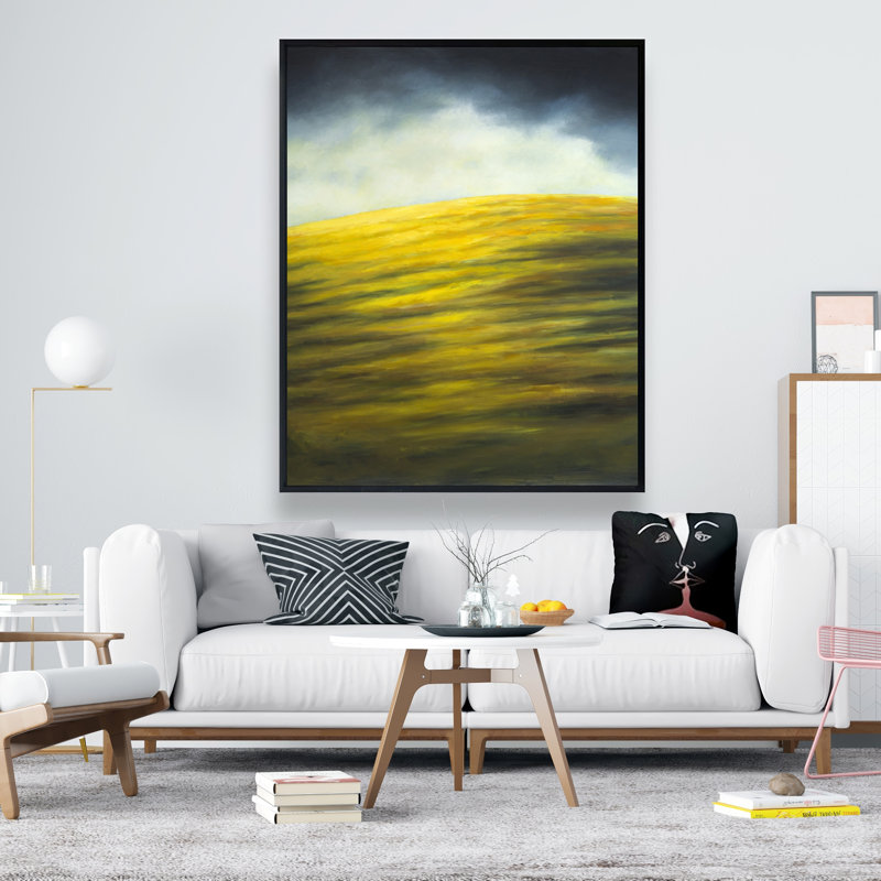 Hillock - Toile de bureau jaune encadrée pour la décoration intérieure