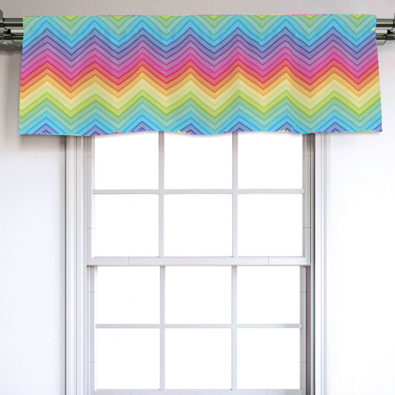 Sateen Chevron Ruffled Window Valance