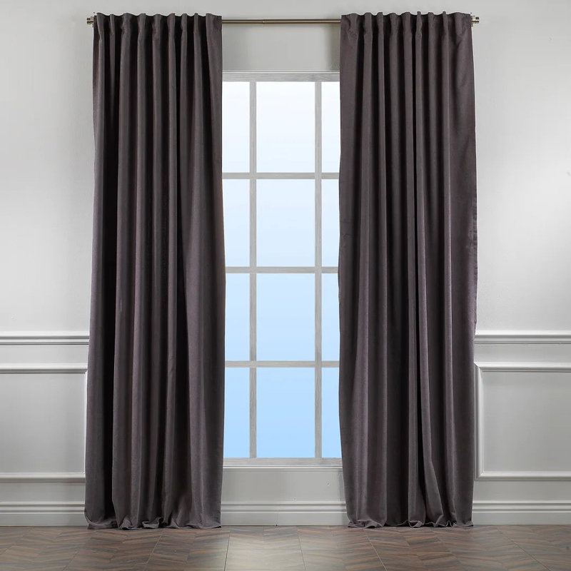 Extra Long & Extra Wide Decorative Curtain Single Panel, 280cm Width x 295cm Drop, Grey