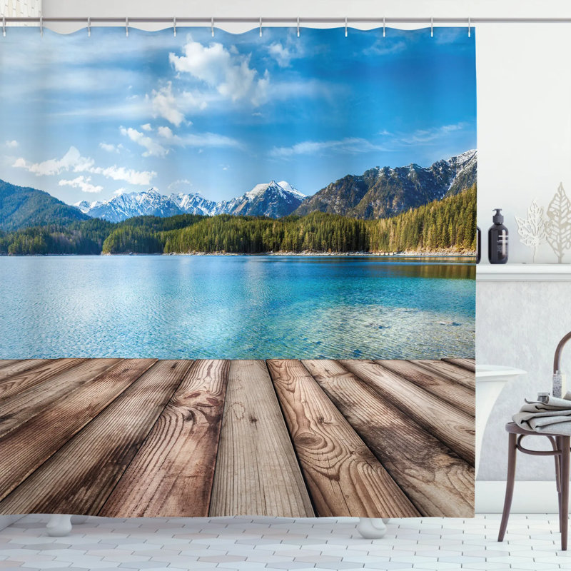 Shower Curtain with Hooks Included, 69" W x 75" L