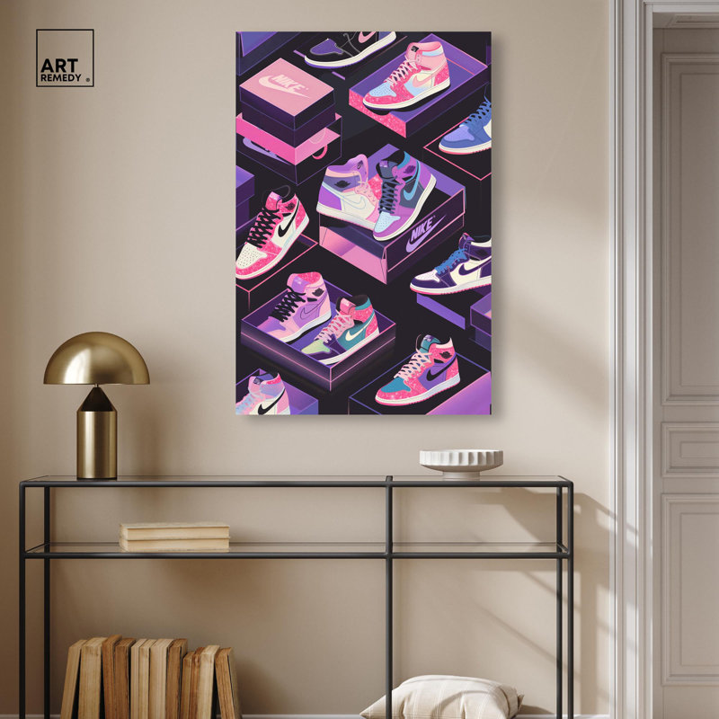 «Neon Pastels Sneakers» par Art Remedy, H 36 po x l 24 po, Toile tendue