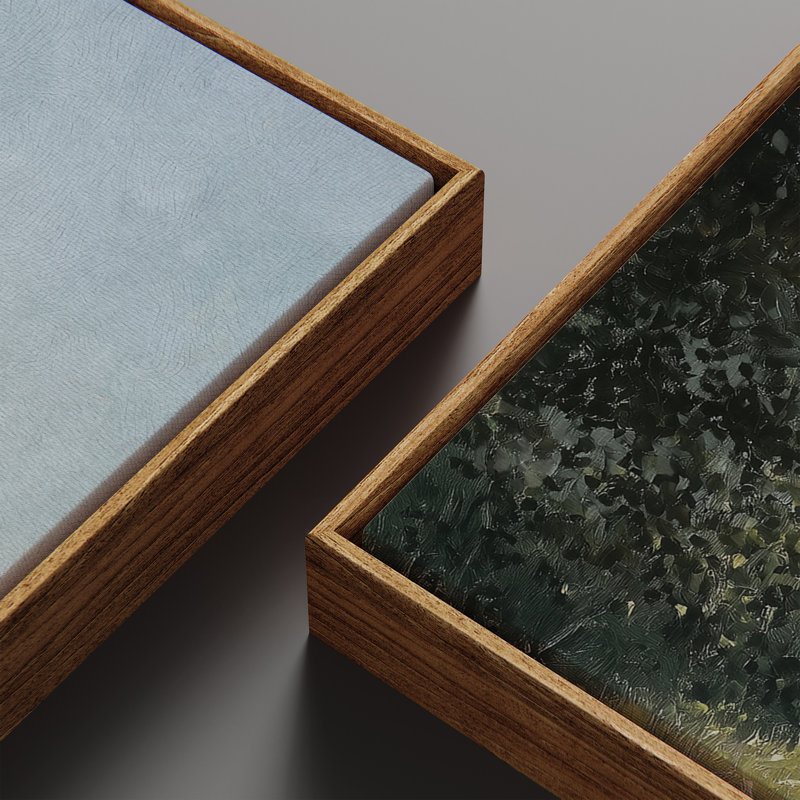 Vintage Floral and Landscape Wall Art - 20x60 inches Framed Canvas Set of 2, Natural