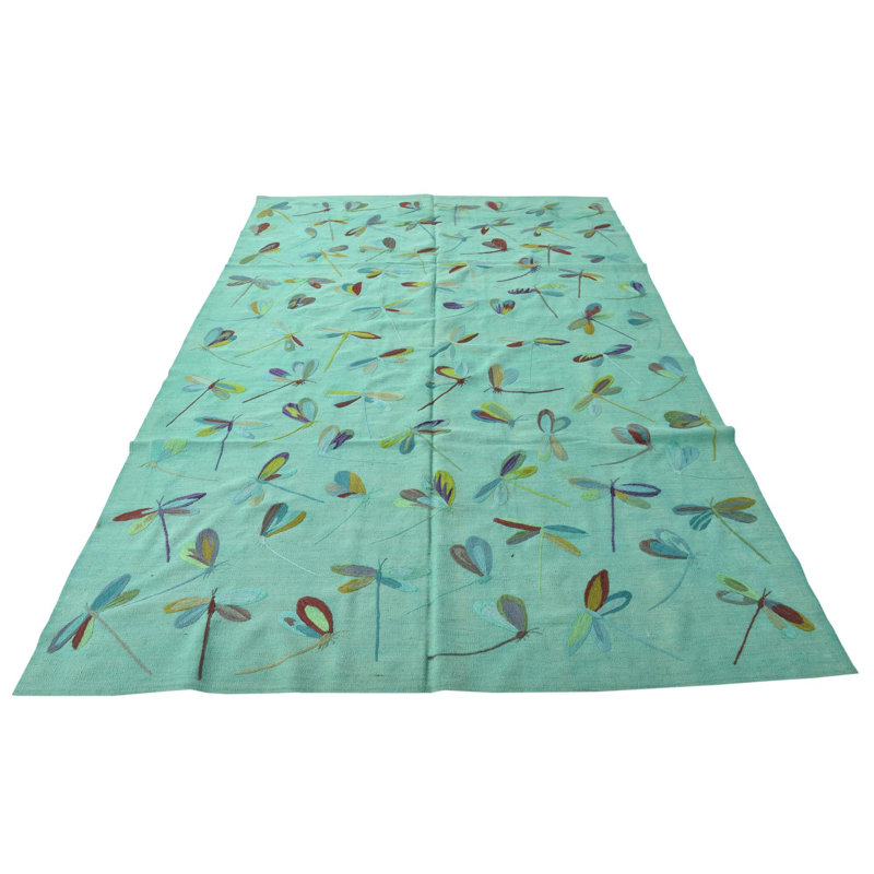 Tapis turquoise 6x9 Puleo
