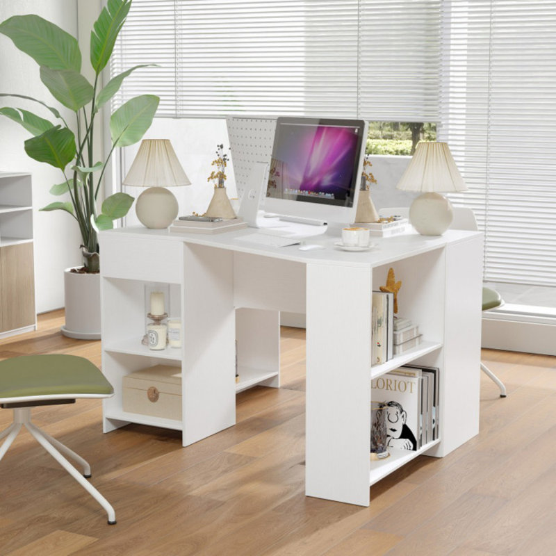 48 Inches L Shaped Corner Executive Computer Desk With Drawer