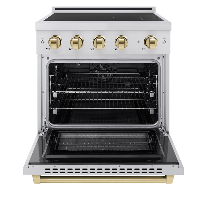 ZLINE Autograph 30 in. Paramount Induction Range with 4 Element Cooktop & Polished Gold Accents, Polished Gold