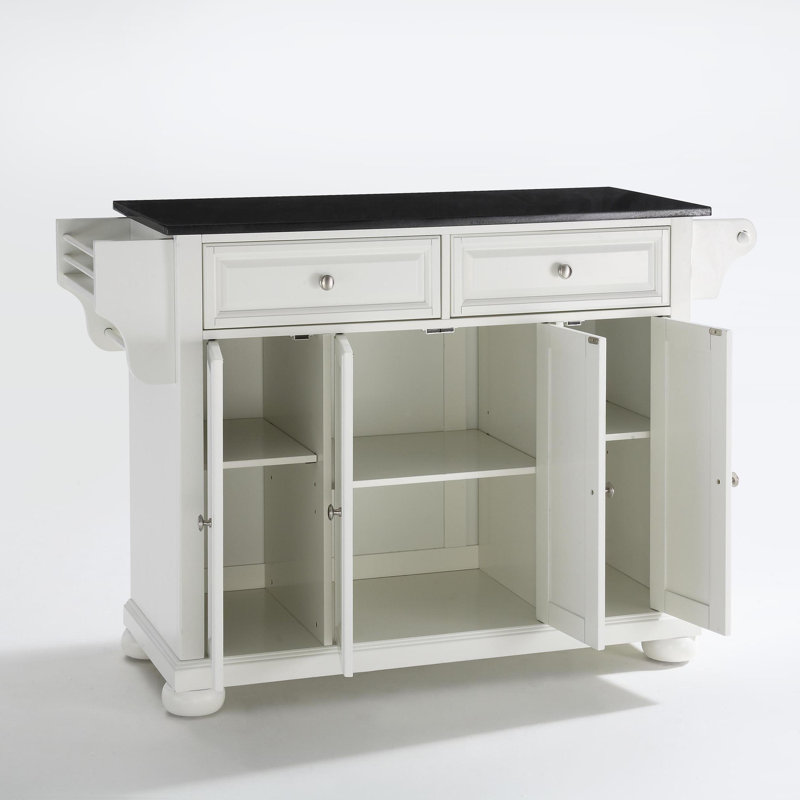 Monty Granite Top Kitchen Island, White