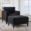 Table d'appoint de style campagnard 35,5 po avec repose-pieds réversible noir et base en bois noir pour bureau de salon-1006966676-1006966679