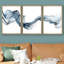 «Smoke Effect Flowing Blue Smoke», ensemble de 3 reproductions encadrées sur toile-91258458-119385148