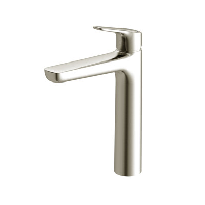 Robinet de salle de bain à poignée simple TOTO® GS Series 1,2 GPM pour lavabo semi-vasque avec technologie COMFORT GLIDE et ensemble de bonde, nickel brossé