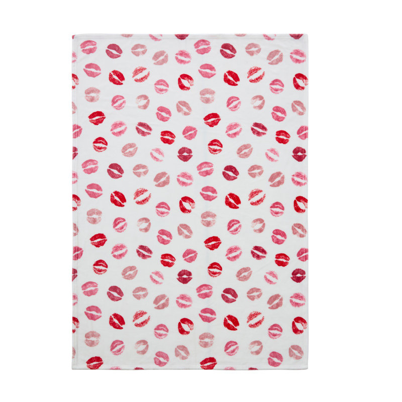 Très grand jeté à lèvres rose et rouge Kate Aurora - 50 po x 70 po, Rose