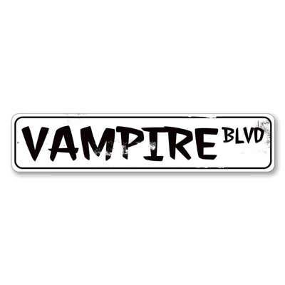 Vampire Boulevard Metal Sign