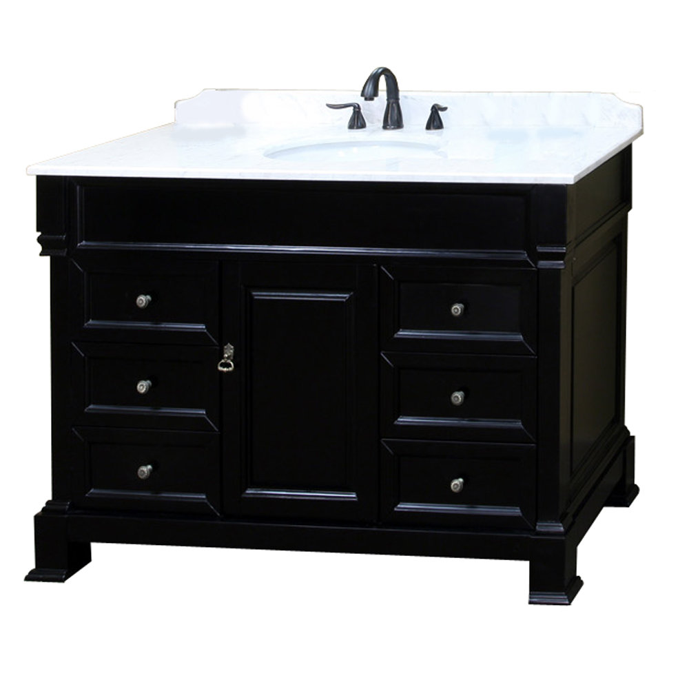 Halliday 60'' Single Bathroom Vanity with Marble Top Longshore Tides Base 