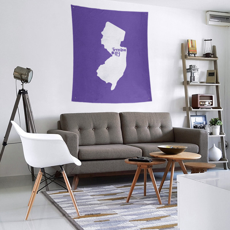 Tapisserie murale Trenton New Jersey, H 60 po x l 51 po, Mauve