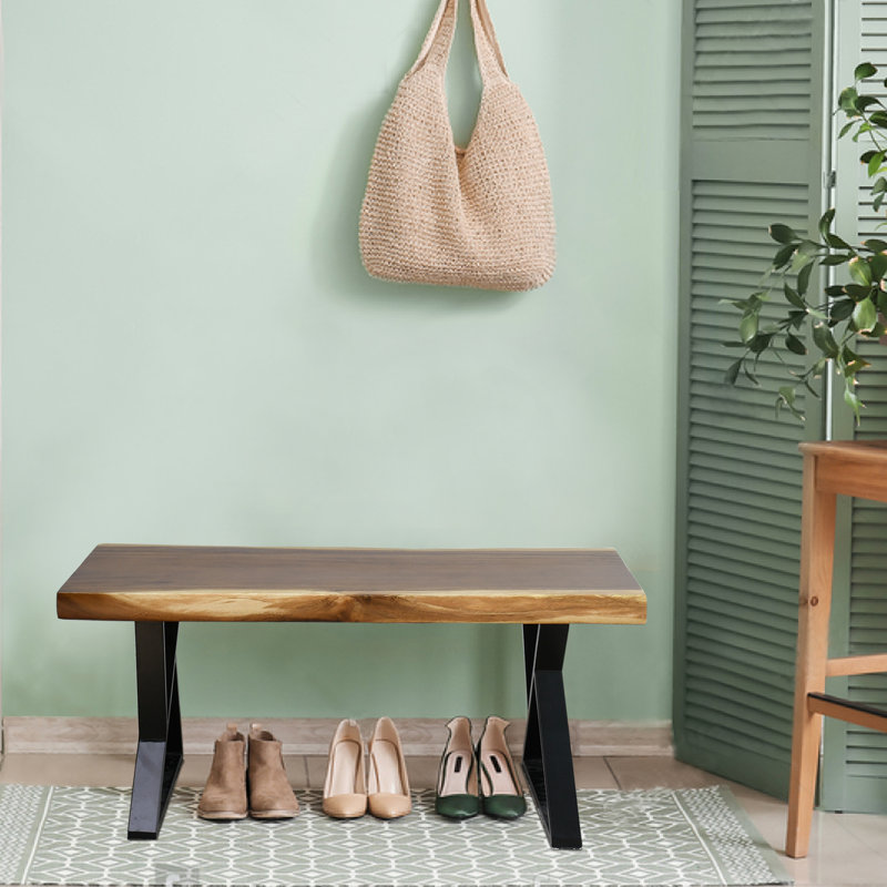 Solid Wood Bench, 45.7cm H x 99.1cm W x 33cm D