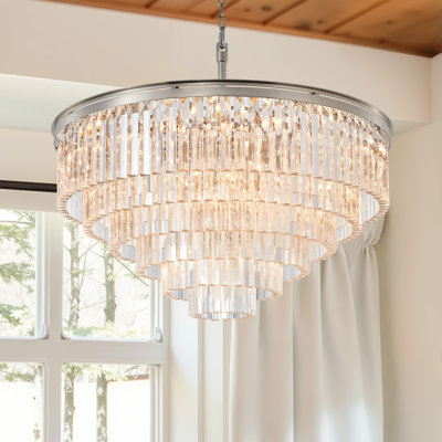 25 - Light 39" Modern Luxury Round Crystal Chandelier