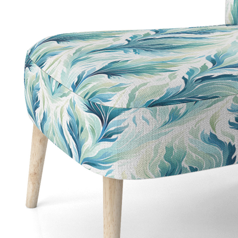 Chaise d'appoint rembourrée bleue et blanche Ikat Breeze - Boho