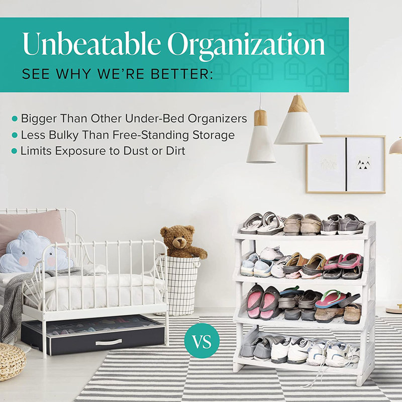 20 Pair Stackable Underbed Shoe Storage