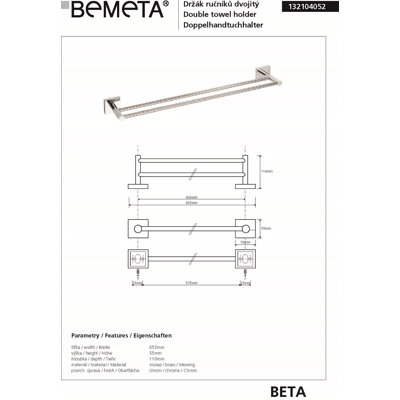 2 Wall Towel Rail