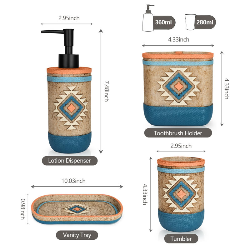 Ensemble d'accessoires de salle de bain 4PCS
