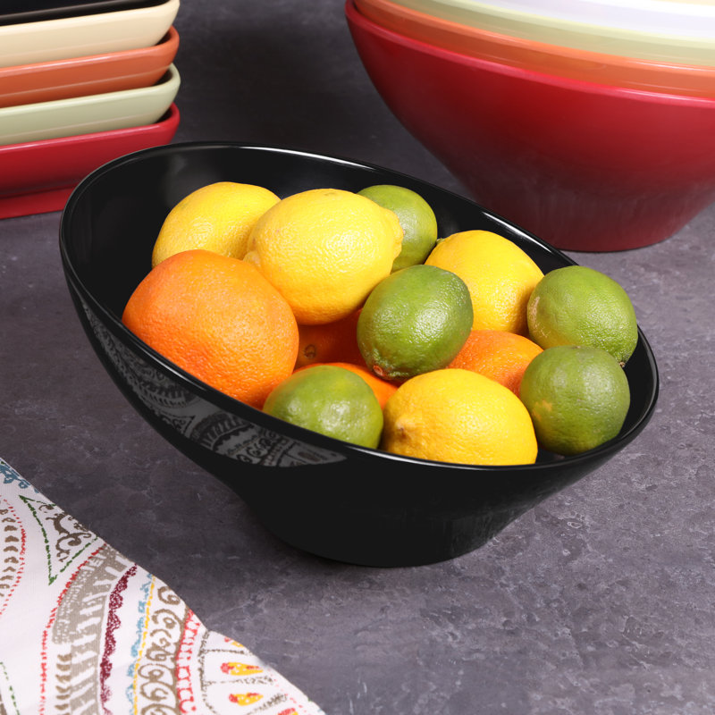 Elite Global Solutions Pappasan Melamine Serving Bowl, Black