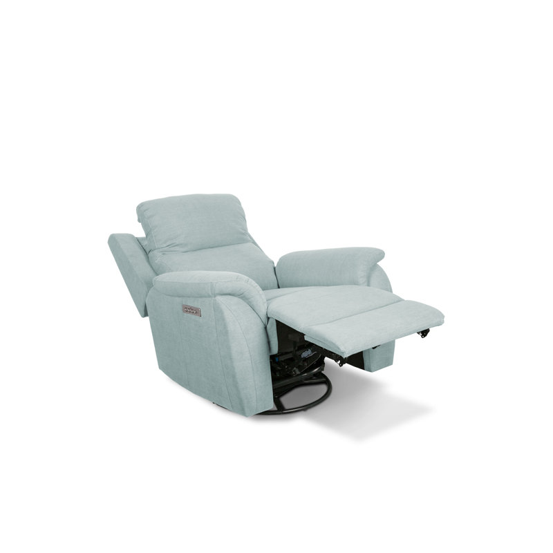 Sealy Posturepedic Ashland Motion Recliner with Adjustable Power Headrest and Active Lumbar Support, Blue