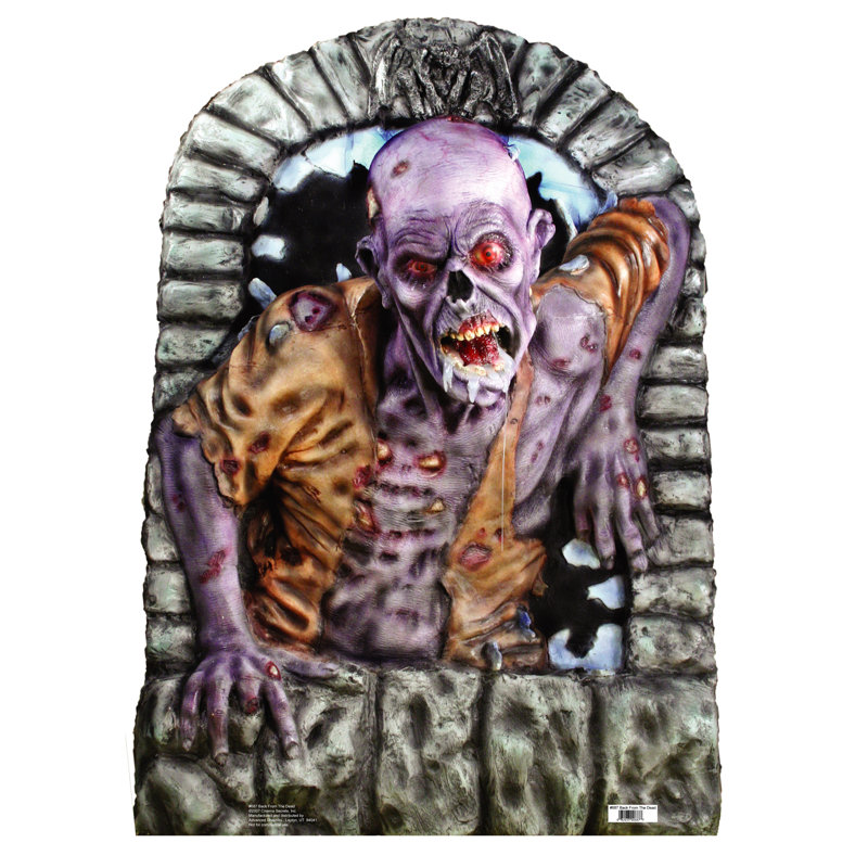 Life-Size Purple Zombie Cardboard Halloween Decoration