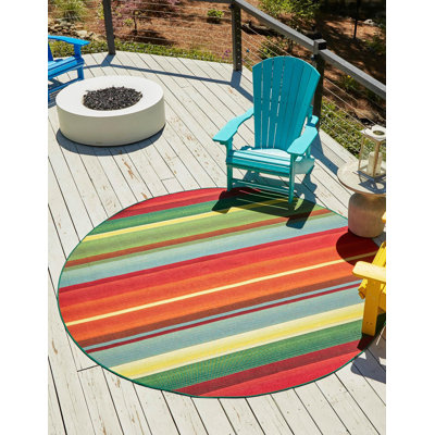 Meliton Washable Striped Indoor / Outdoor Rug