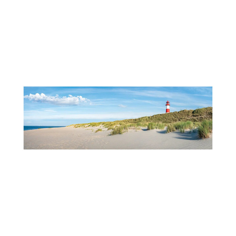 Panoramic View Of A Beach With Lighthouse, Sylt, Schleswig-Holstein, Germany by Jan Becke - Panoramic Gallery-Wrapped Canvas Giclée on Canvas