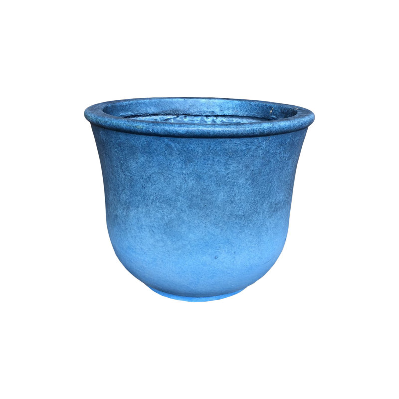 Pot de fleurs en béton Jetter, H 15,7 po x l 18,9 po x P 18,9 po, Bleu