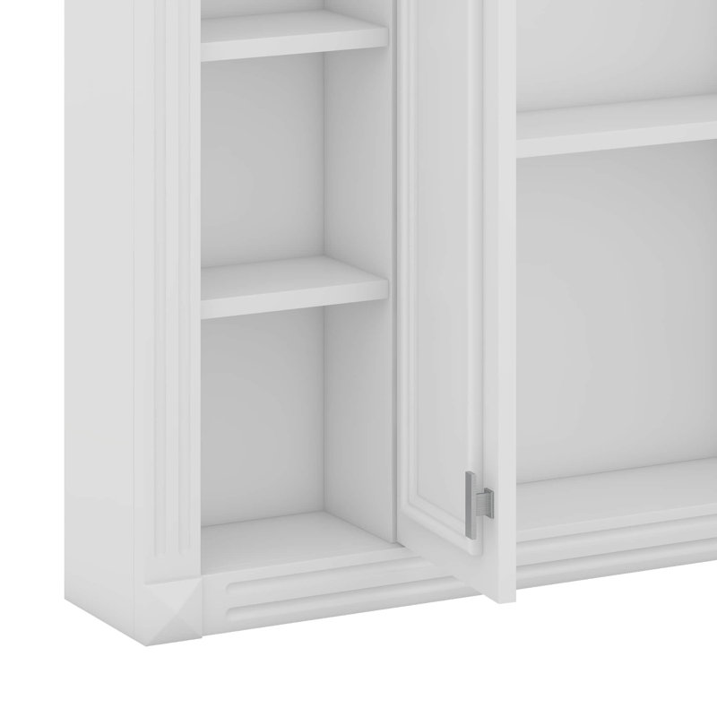 Armoire de rangement murale pour salle de bain, avec 1 tablette réglable et 6 tablettes ouvertes