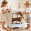 Jouet de cuisine en bois pour enfants de 3 ans et plus, jeu de vaisselle réaliste avec vaisselle et accessoires, jeu de rôle de nettoyage interactif pour la cuisine