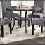 Ensemble de table de salle à manger moderne et classique en bois naturel avec 4 chaises capitonnées en tissu gris anthracite et tablette de rangement, ensemble de 5 pièces