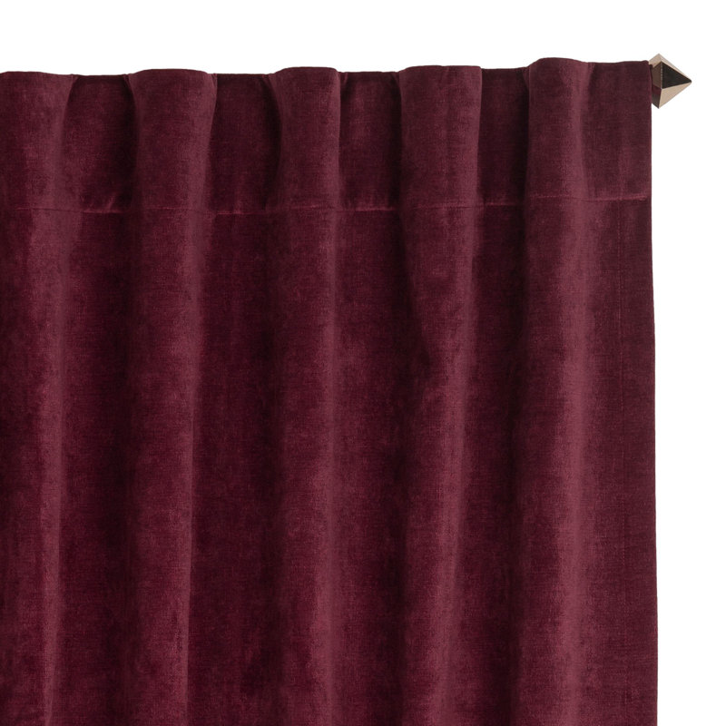 Padma Semi Sheer Curtain Single Panel, Wine