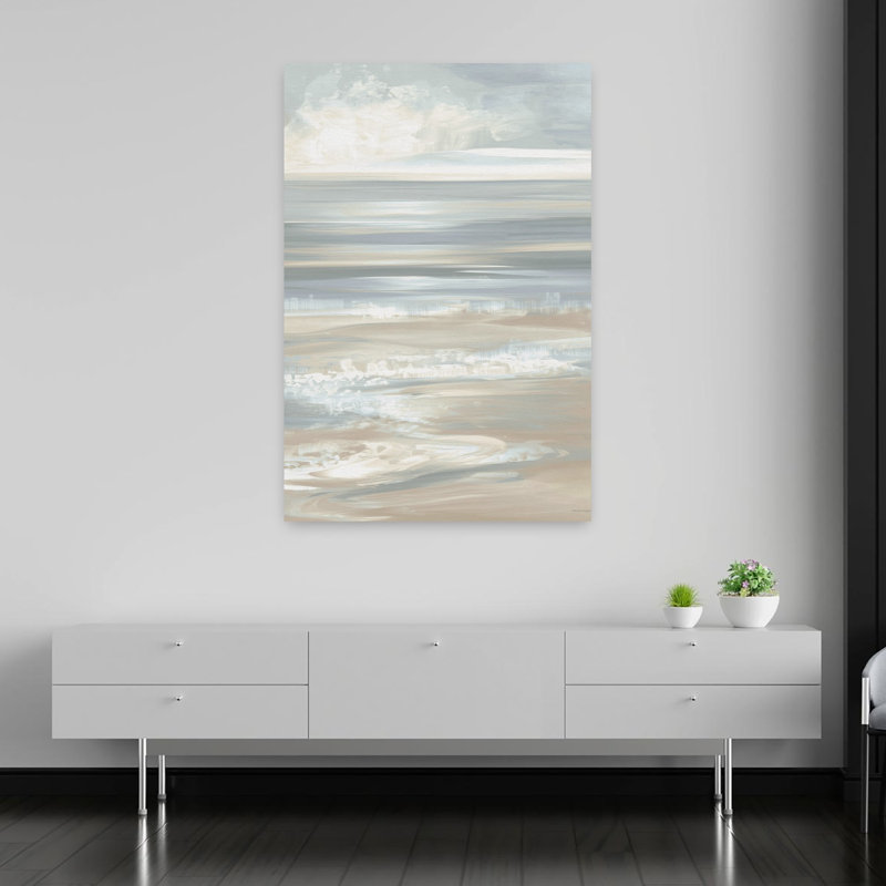 Art mural côtier doux, paisible et paisible, 60" H x 40" W